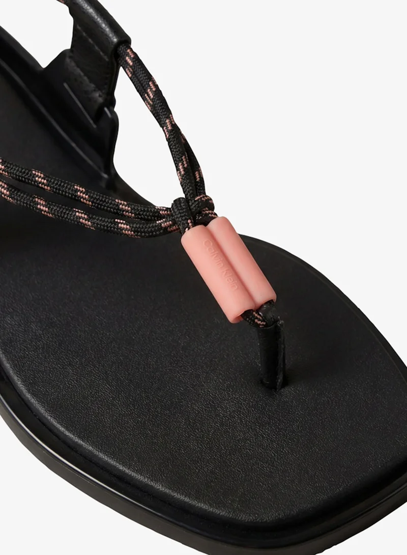 Calvin Klein Black/Peach Whip Harper - Rope Thong Sandals for Women | Best Price UAE
